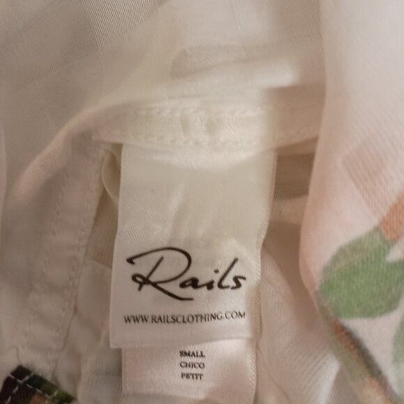 Rails Women’s Kelsey Floral Powder Check Blouse with Front Tie Size S Small - Picture 9 of 16